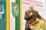 Landeshauptmann Hermann Schützenhöfer beim heutigen Spatenstich zum umfangreichen Hochwasserschutzprojekt in Gasen. ©      