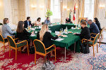 Erstes physisches Zusammentreffen der Regierungsmitglieder sowie der Klubobleute seit Ausbruch der Corona-Krise. © Land Steiermark/Streibl